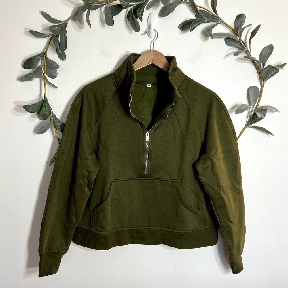 NWOT Green 1/2 Zip Sweatshirt